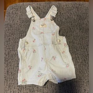 Flower striped girls Oshkosh overalls